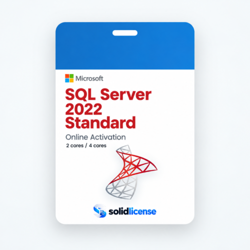 SQL Server 2022 Standard license with 2 cores or 4 cores