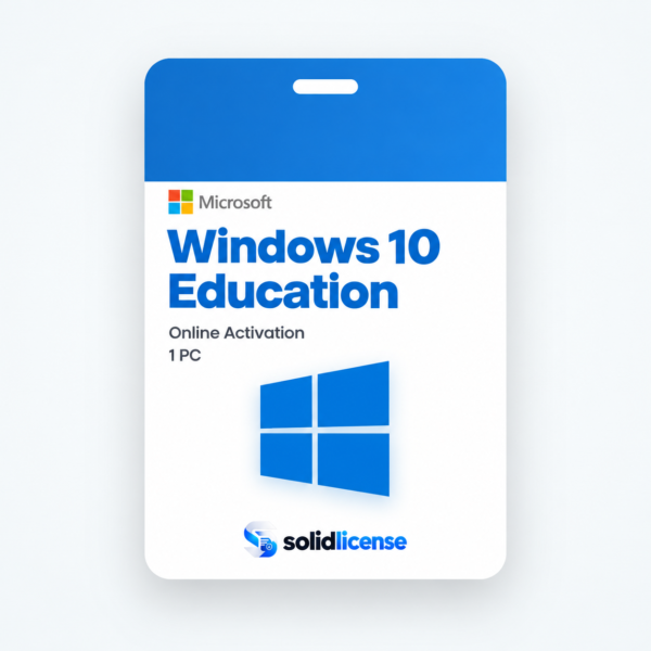 Microsoft Windows 10 Education License Windows 10 Education license with online activation for 1 PC