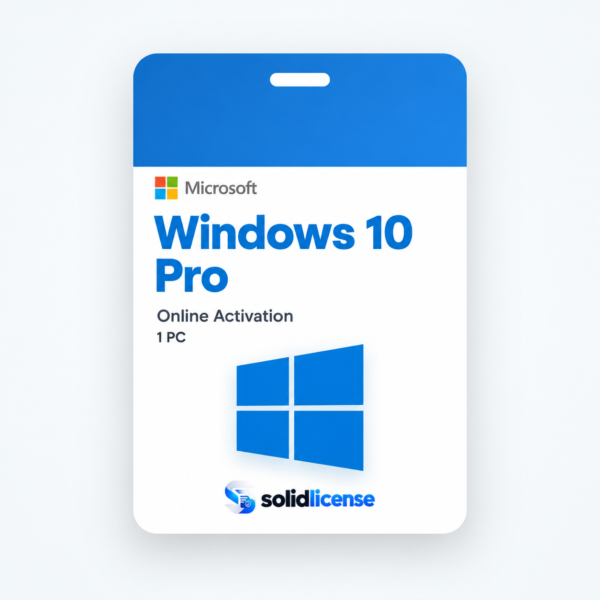 Windows 10 Pro license with online activation for 1 PC