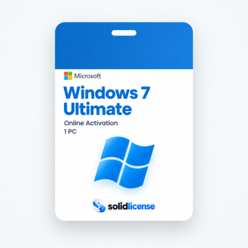 Microsoft Windows 7 Ultimate License Windows 7 Ultimate license with online activation for 1 PC